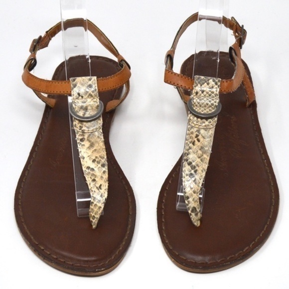 American Eagle Faux Snakeskin Thong Sandals - Picture 1 of 7